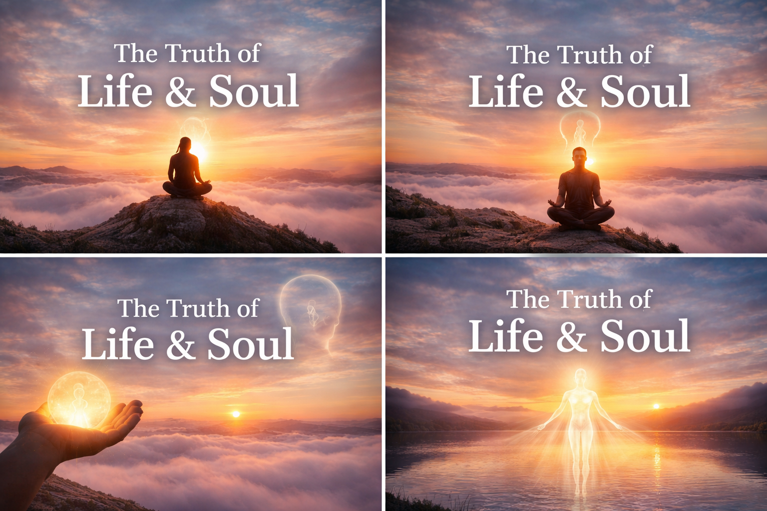 The Truth of Life and Soul featured image with glowing soul, human silhouette, and sunrise landscape